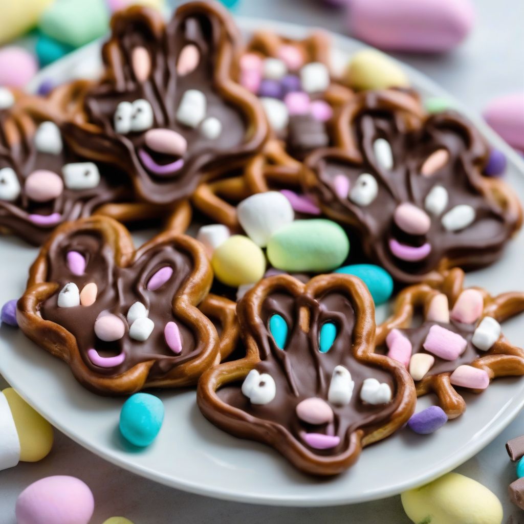 Bunny Paw Treats Made from Pretzels and Marshmallows