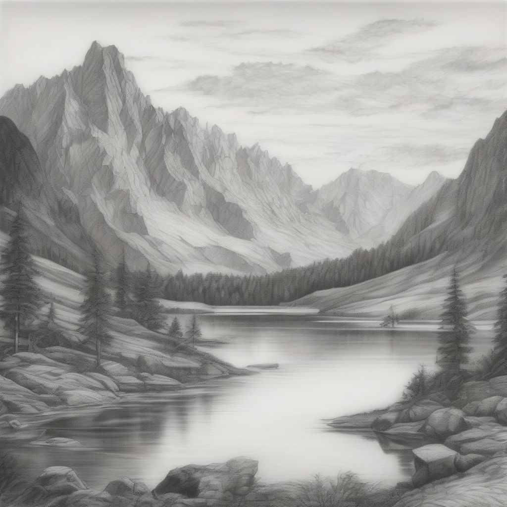 Pencil Landscape Drawing