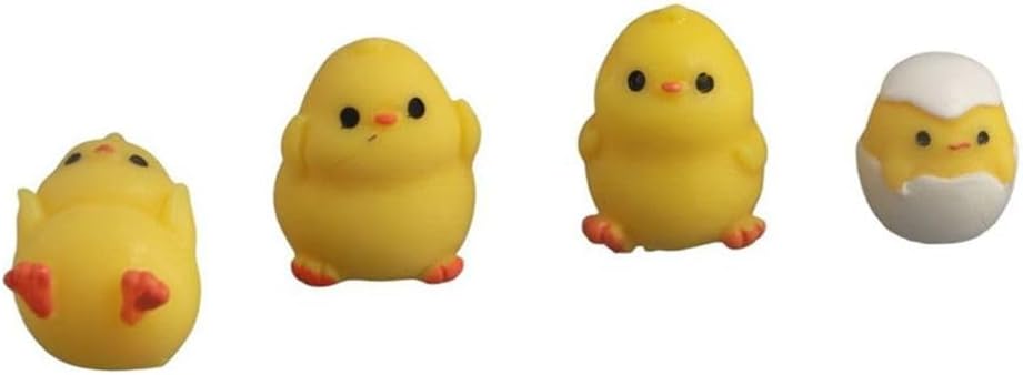 Kopida 4 Pcs Miniature Chick Figurines, Cute Mini Resin Chick Ornaments for Fairy Garden Micro Landscape Terrarium Crafts Desktop Home Decor