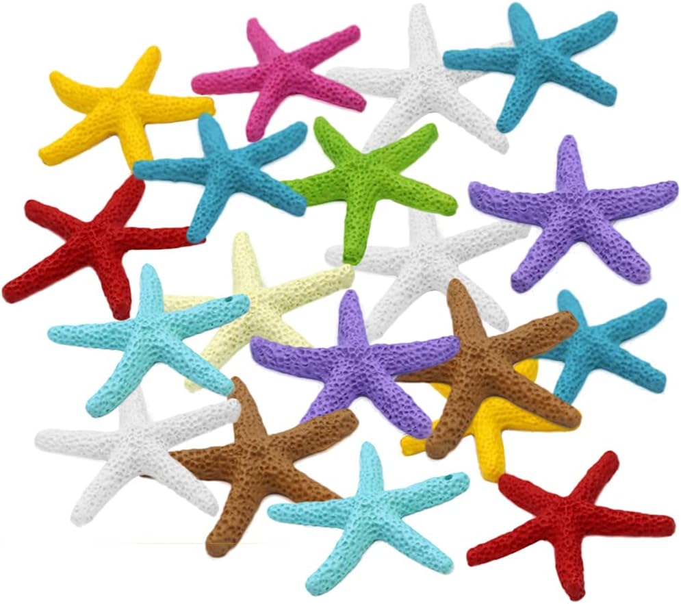 30 Pcs Resin Starfish Decor, Colorful Resin Starfish Mini Colorful Starfish Artificial Starfish Decoration for Wedding Party, Home and Crafts Project