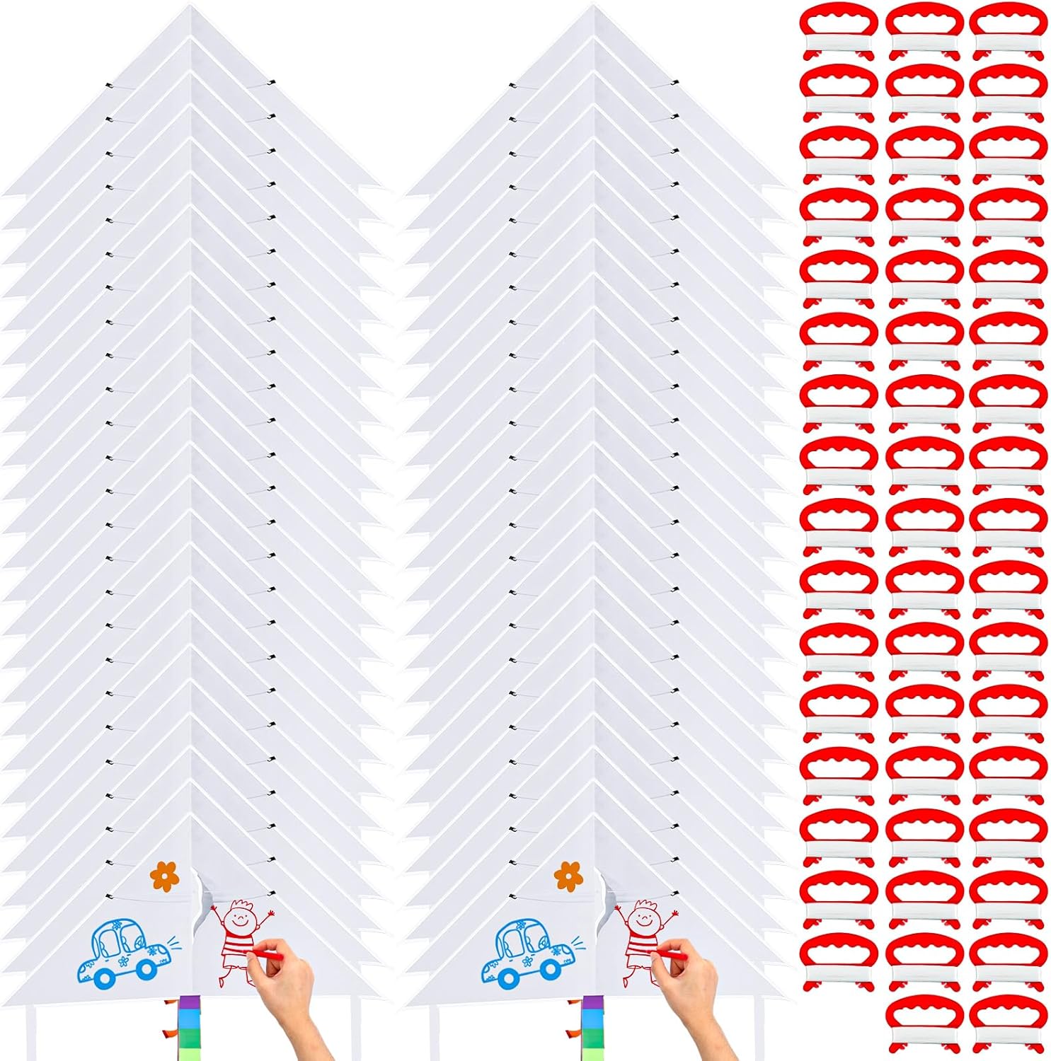 Libima DIY Blank Kites Making Kit Bulk for Adults Decorating Coloring Kite Party Pack Painting Craft Kits for Church Outdoor Games Activities