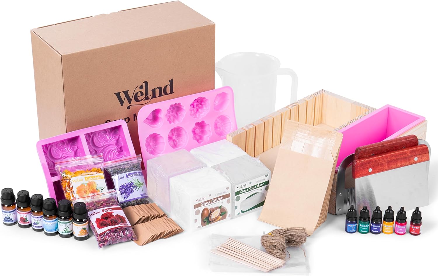 WeInd Large Soap Making Kit - DIY Craft Kit for Adults & Kids - Modern Art & Craft Kit with Soap Base, Melt & Pour Base, Silicon Molds, Soap Cutter, Essential Oils & Fragrances - Handmade Gift