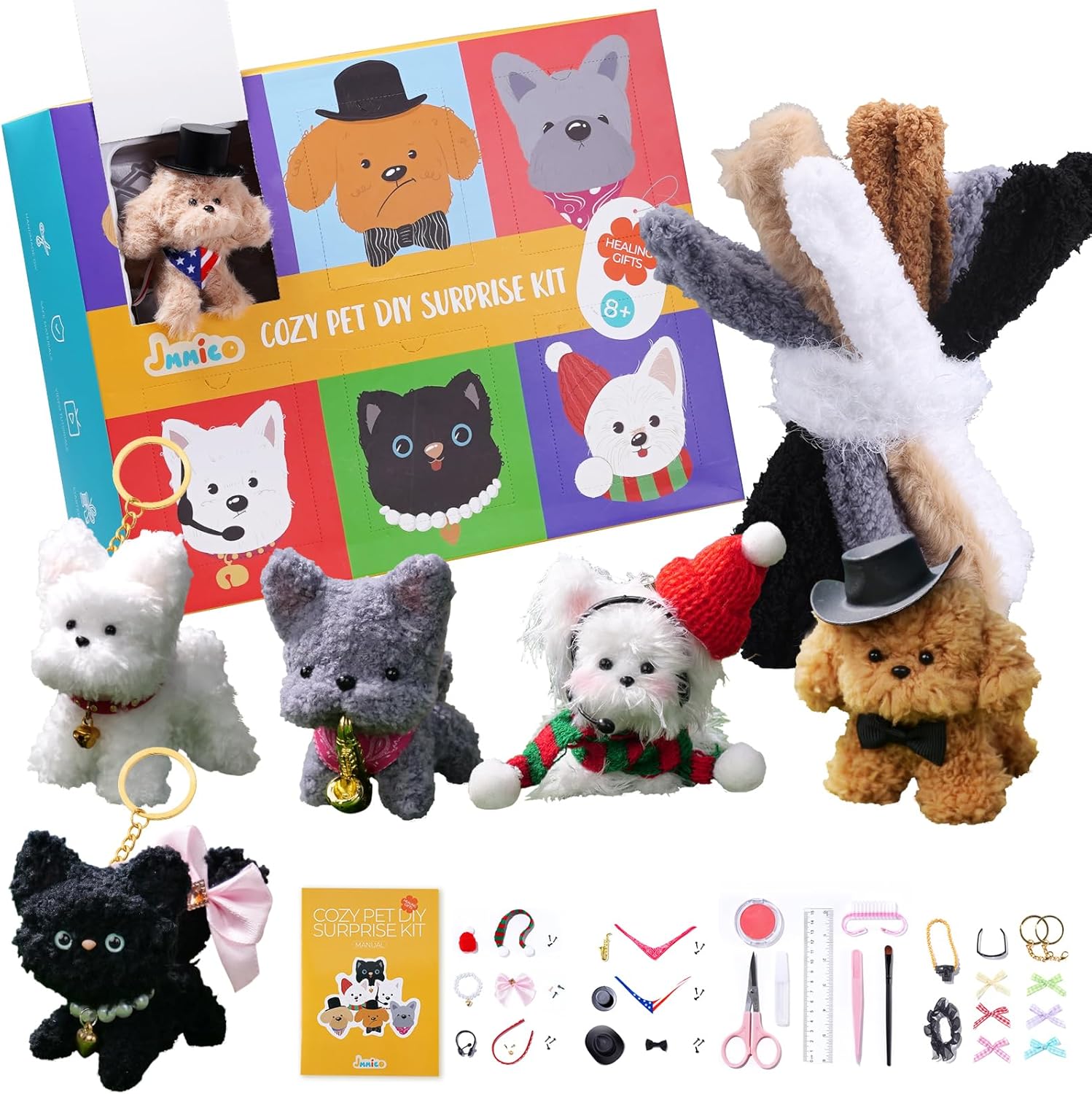 JMMICO 71-Piece Pipe Cleaner Craft Kit for Kids & Adults - DIY Animal Art Supplies with Video Tutorial, Creative Blind Box Anxiety Relief Toys & Classroom Activities, Gifts for 8+ Year Old Girls
