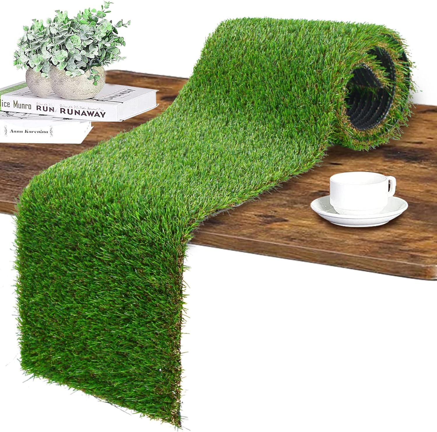 GLOBREEN Artificial Grass Table Runner, Greenery Faux Turf Table Centerpiece Decor Golf Theme Party, Birthday, Picnic, Dining, Wedding, Home DIY Crafts 12